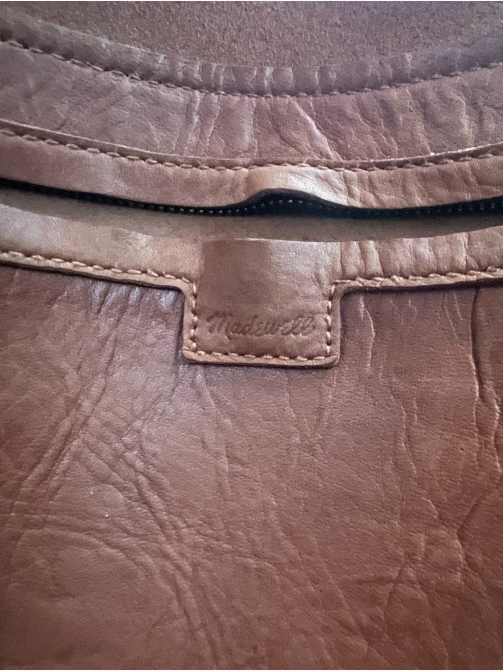 MADEWELL Medium Leather Tote Crossbody Bag English Saddle Leather - Picture 4 of 4